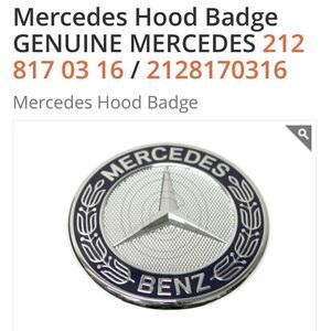 Mercedes OEM Hood Emblem 57mm Chrome and Blue NWT